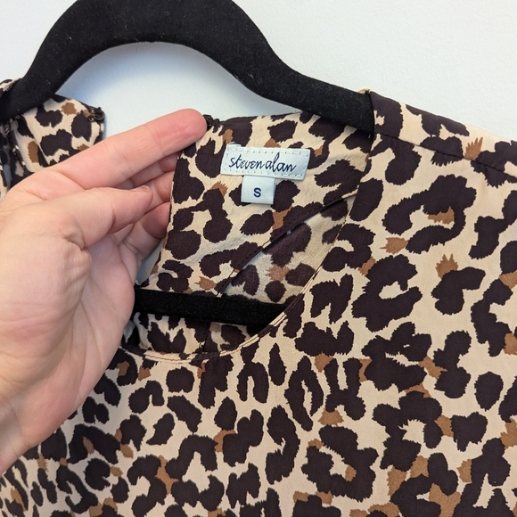 Steven Alan leopard print silk blouse, size S - Picture 9 of 9